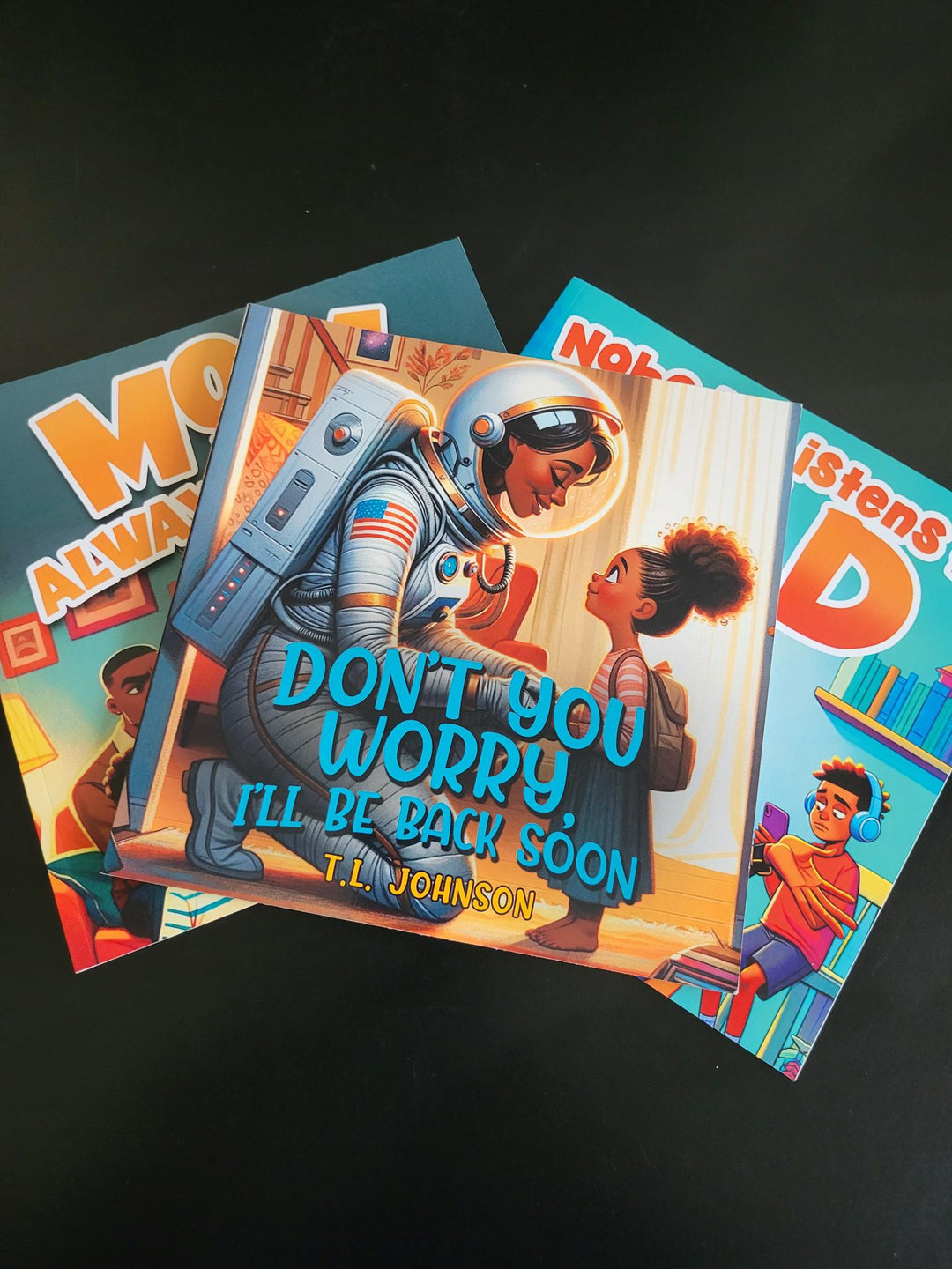 Front image of Don't worry I'll Be back Soon. A diverse children’s books that reflect real-life parenting