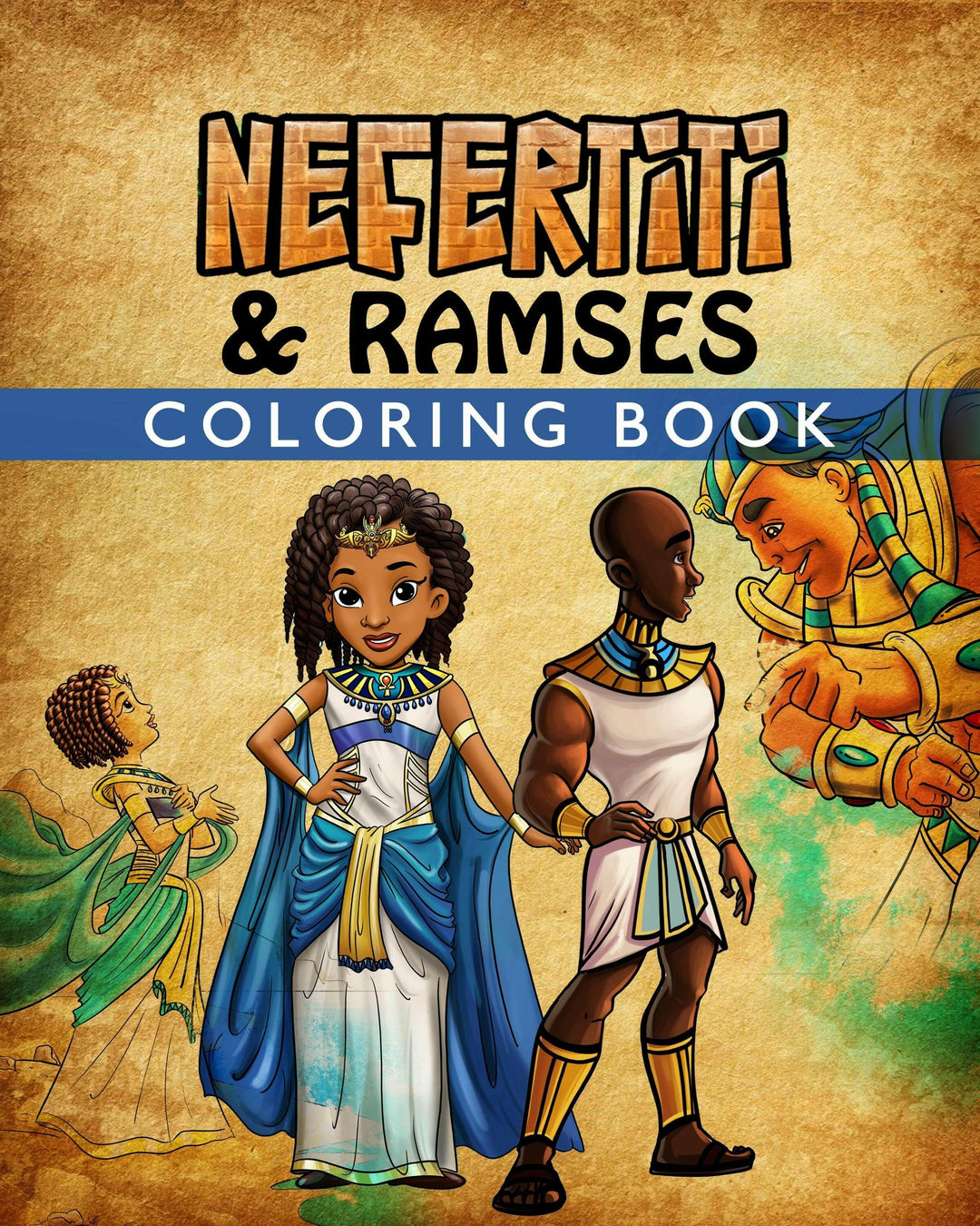 Nefertiti & Ramses: Coloring Book. Front cover Image